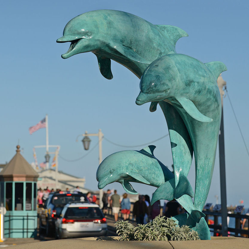 large bronze dolphin sculpture for art decoration